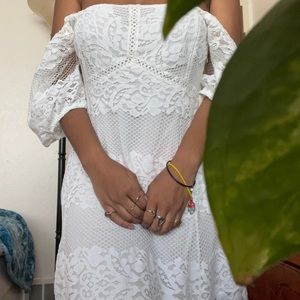 Free People white lace babydoll dress, size large